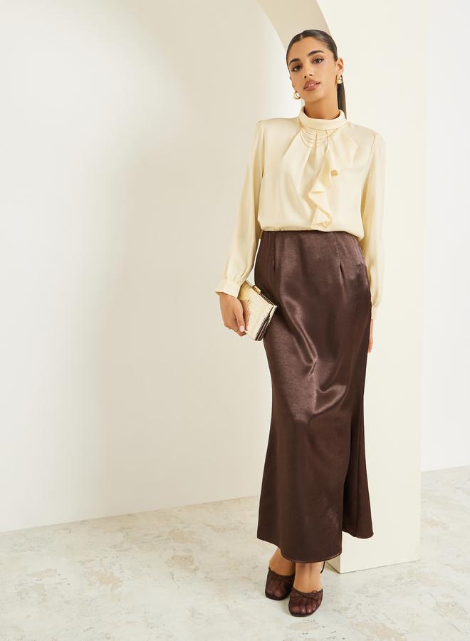 ستايلي بلوزة ساتان مزينة - Image 2